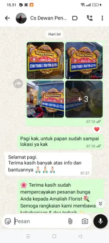 Testimonial Papan Bunga Pernikahan kawasan industri gresik