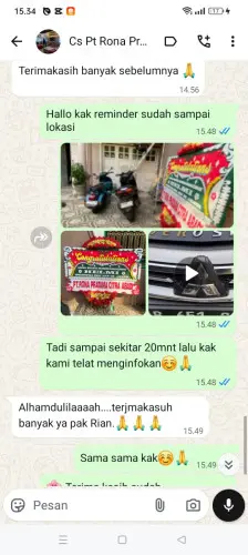 Testimonial Papan Bunga kawasan industri gresik